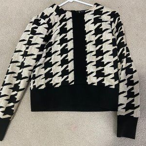 ERMANNA HOUNDSTOOTH SEMI CROPPED SHIRT